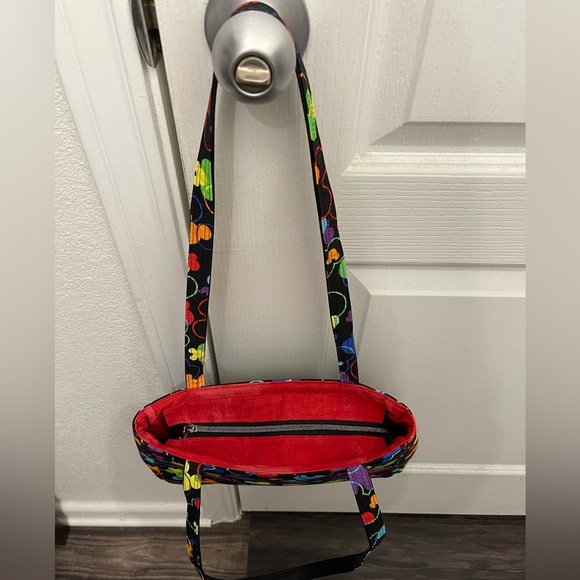 Rainbow Mickey Mouse Ears Custom Made Shoulder Bag With Purse Pal Wallet - Picture 5 of 12